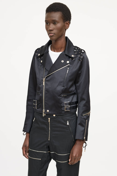 Noir Kei Ninomiya Lace-Up Biker Jacket