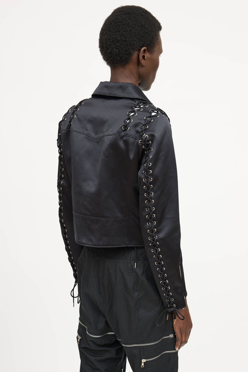 Noir Kei Ninomiya Lace-Up Biker Jacket