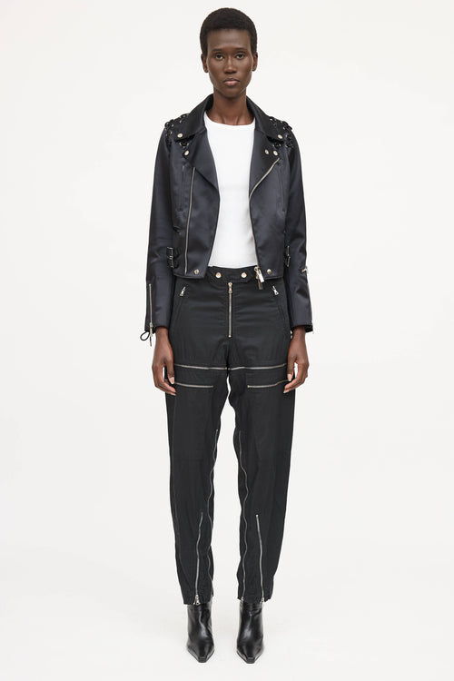 Noir Kei Ninomiya Lace-Up Biker Jacket