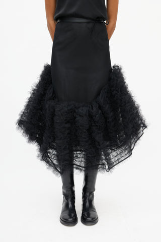 Noir Kei Ninomiya Black Tulle Ruffled Skirt