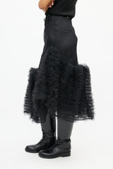 Noir Kei Ninomiya Black Tulle Ruffled Skirt