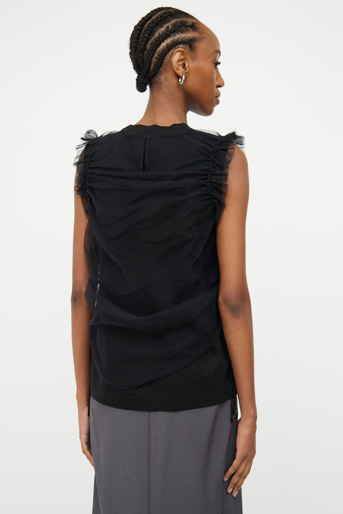 Noir Kei Ninomiya Black Layered Tulle Top