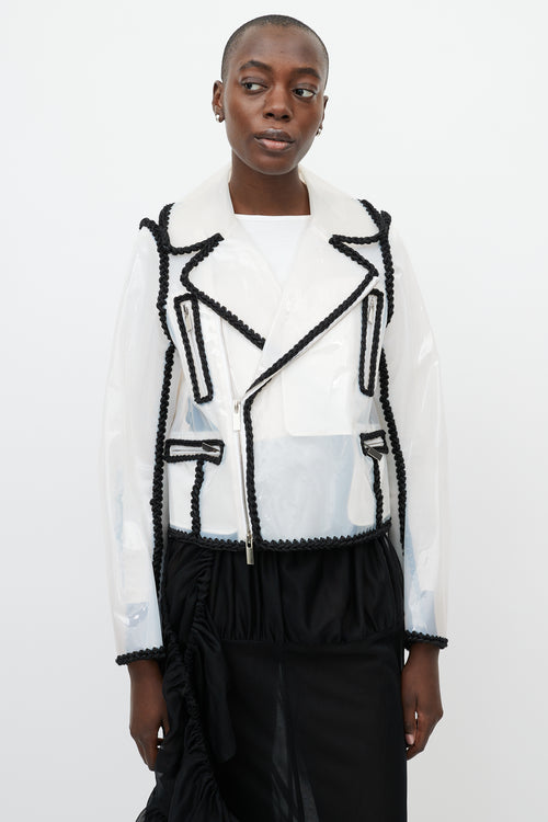 Noir Kei Ninomiya Spring 2018 Clear Vinyl & Black Trim Biker Jacket