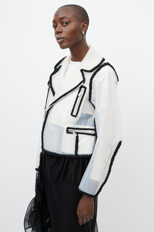 Noir Kei Ninomiya Spring 2018 Clear Vinyl & Black Trim Biker Jacket