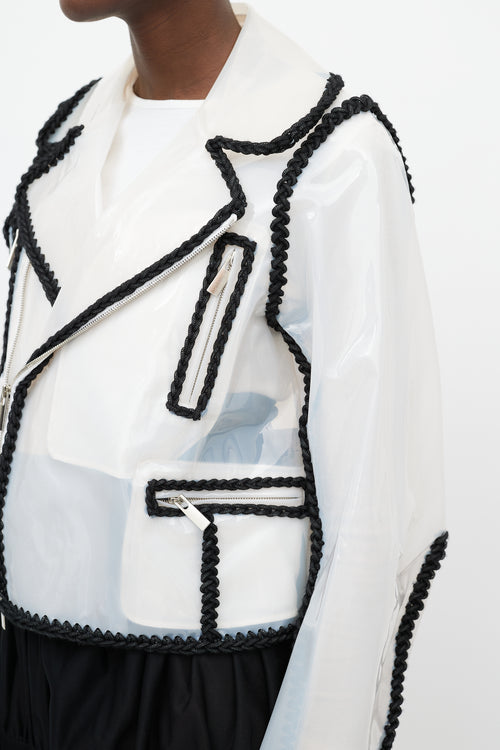 Noir Kei Ninomiya Spring 2018 Clear Vinyl & Black Trim Biker Jacket