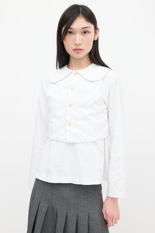 Noir Kei Ninomiya White Layered Blazer Top