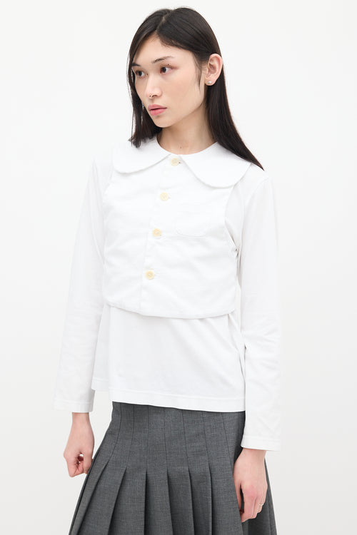 Noir Kei Ninomiya White Layered Blazer Top