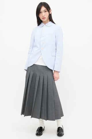 Comme des Garçons Blue & White Striped Blazer