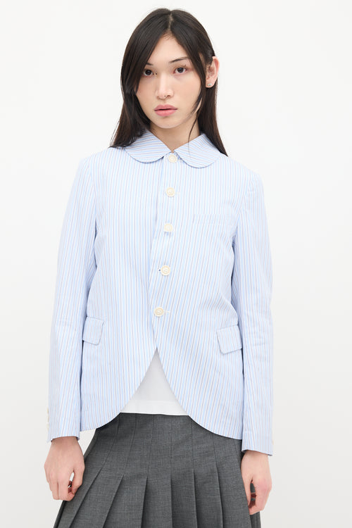 Comme des Garçons Blue & White Striped Blazer