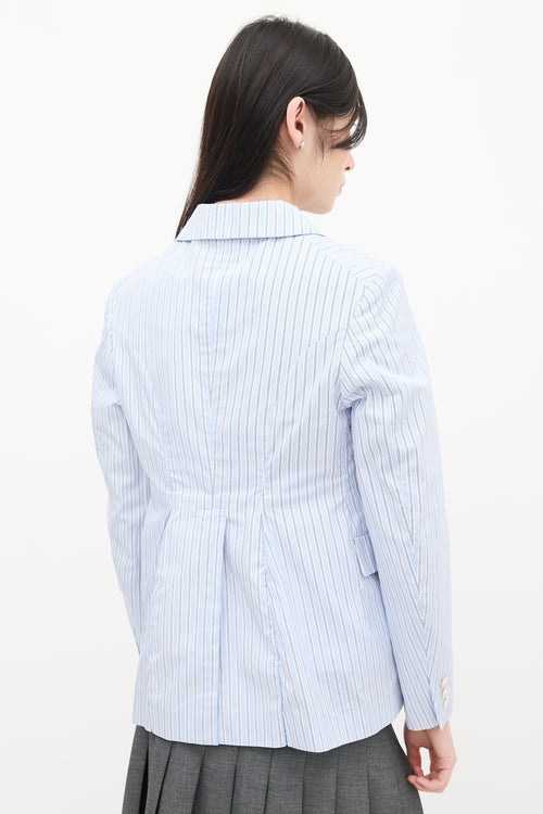 Comme des Garçons Blue & White Striped Blazer