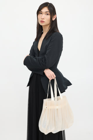 Noir Kei Ninomiya White PVC Gathered Tote