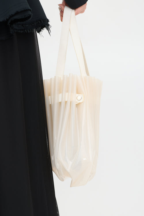 Noir Kei Ninomiya White PVC Gathered Tote