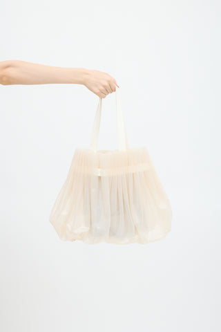 Noir Kei Ninomiya White PVC Gathered Tote