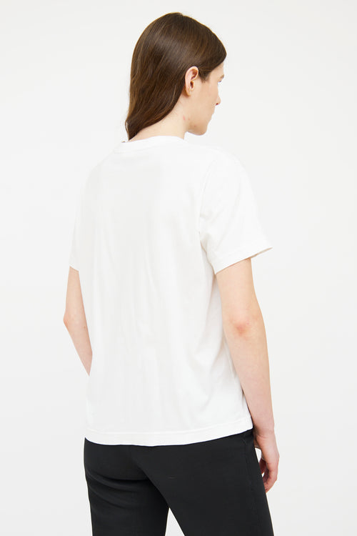 Noir Kei Ninomiya White Print Logo T-shirt