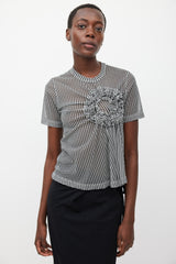 Noir Kei Ninomiya FW 2022 Black & White Mesh Checked Top