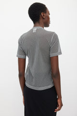 Noir Kei Ninomiya FW 2022 Black & White Mesh Checked Top