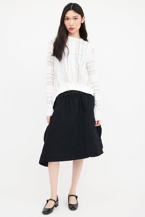 Noir Kei Ninomiya Open Back Check Sweater