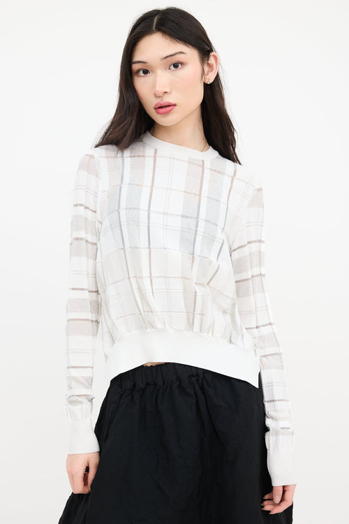 Noir Kei Ninomiya Open Back Check Sweater