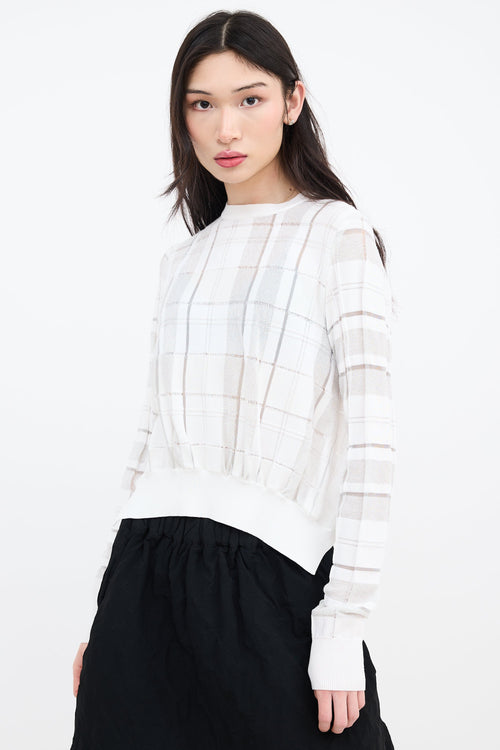 Noir Kei Ninomiya Open Back Check Sweater