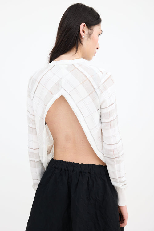Noir Kei Ninomiya Open Back Check Sweater
