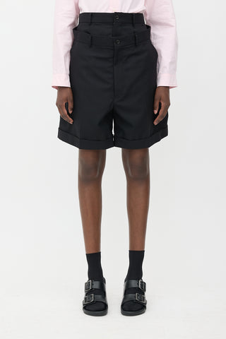 Noir Kei Ninomiya Wool Layered Shorts