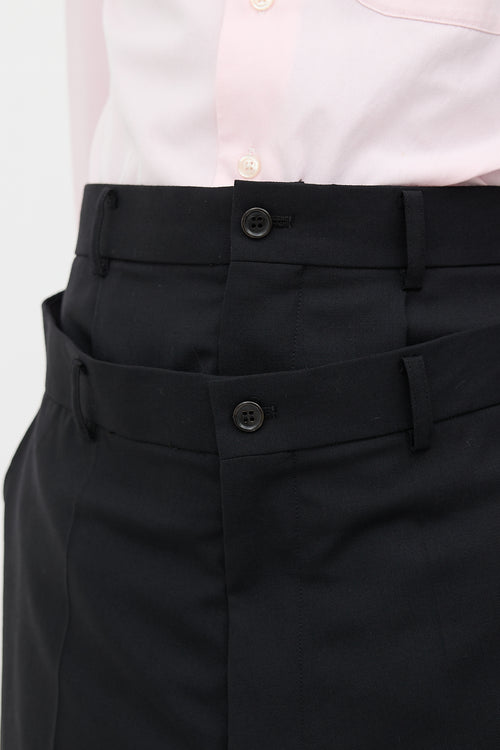 Noir Kei Ninomiya Wool Layered Shorts