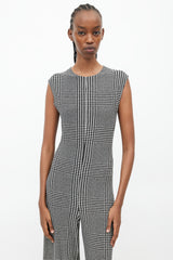 Norma Kamali Black & White Houndstooth Jumpsuit