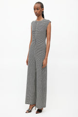 Norma Kamali Black & White Houndstooth Jumpsuit
