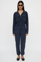 Norma Kamali Cinched Cargo Jumpsuit