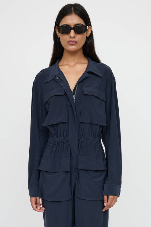 Norma Kamali Cinched Cargo Jumpsuit