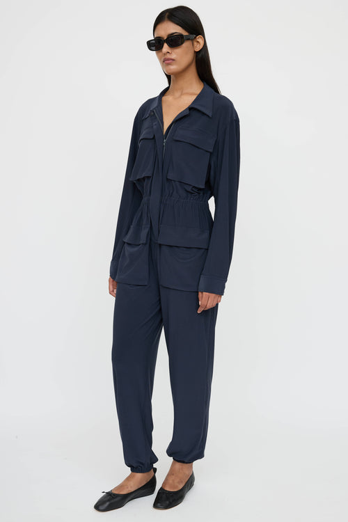 Norma Kamali Cinched Cargo Jumpsuit