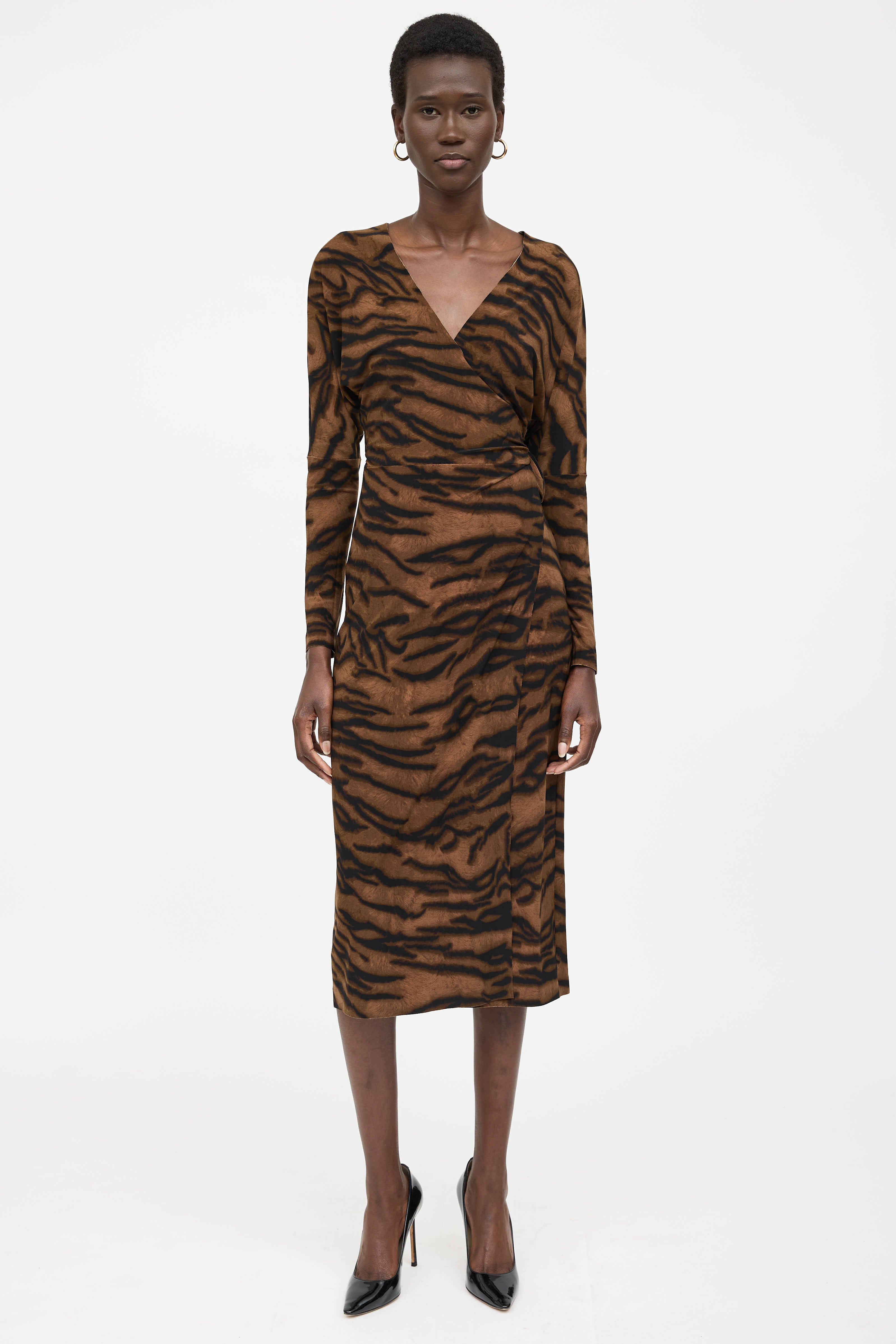 Norma Kamali // Patterned Wrap Dress VSP Consignment Norma Kamali // Patterned Wrap Dress VSP Consignment