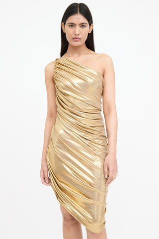 Norma Kamali Metallic Diana Mini Dress