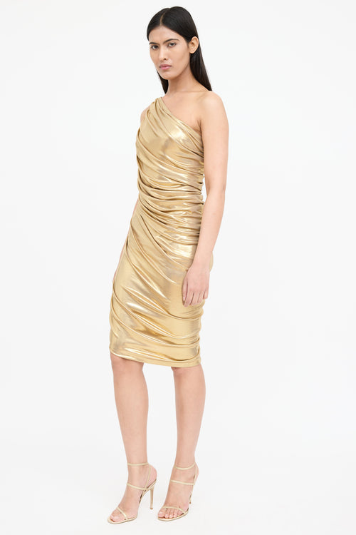 Norma Kamali Metallic Diana Mini Dress