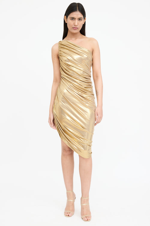 Norma Kamali Metallic Diana Mini Dress