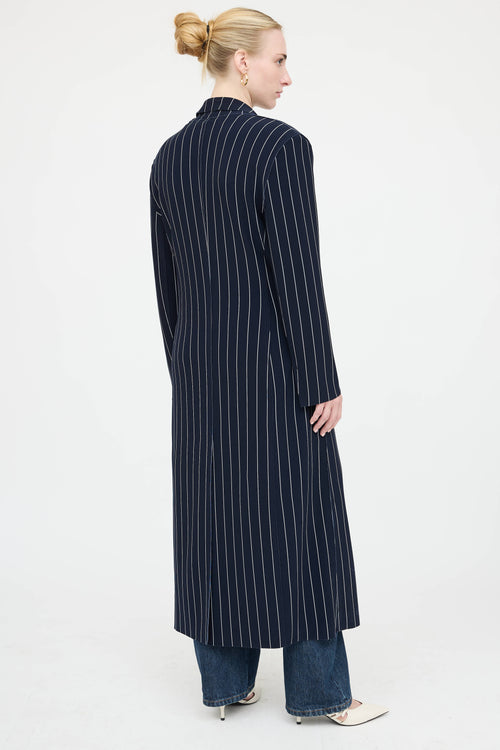 Norma Kamali Pinstripe Blazer Coat