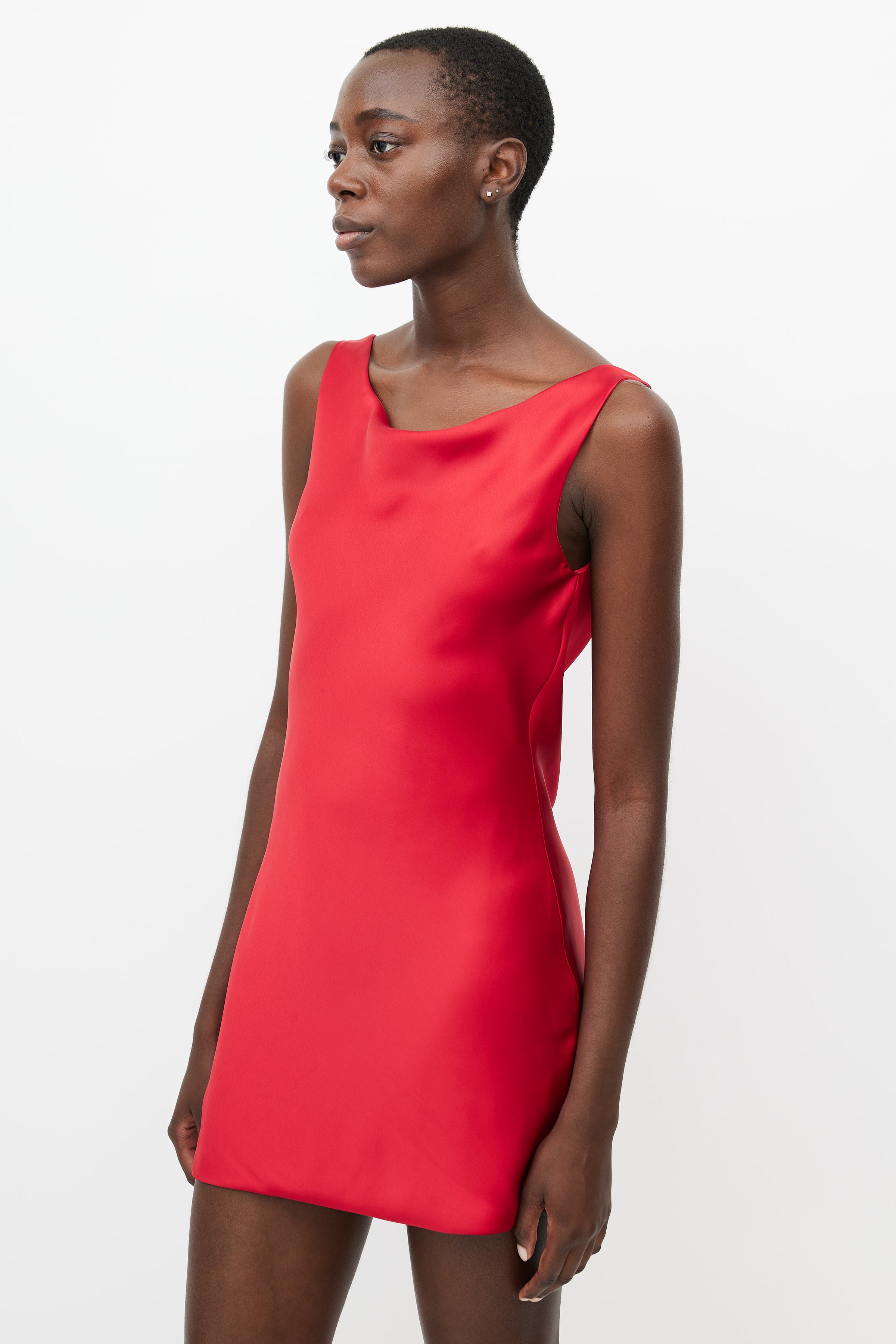 Norma Kamali // Red Satin Mini Dress – VSP Consignment