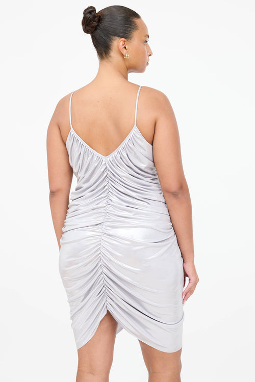 Norma Kamali Diana Ruched V-Neck Dress