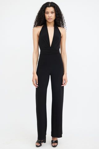 Norma Kamali Halter Wrap Jumpsuit