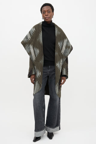Norma Kamali Printed Blanket Coat