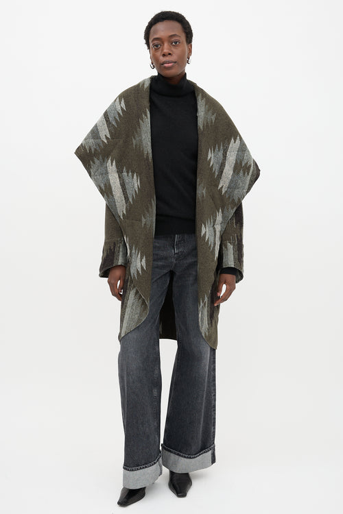 Norma Kamali Printed Blanket Coat