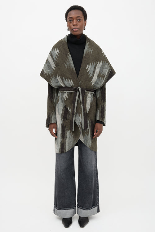 Norma Kamali Printed Blanket Coat