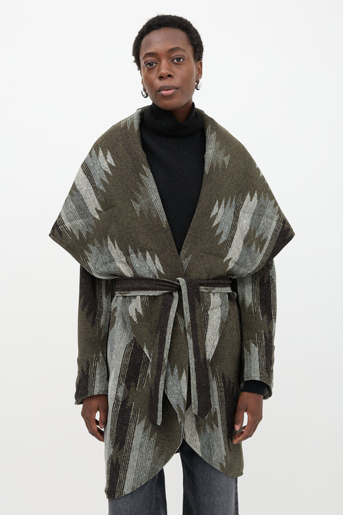 Norma Kamali Printed Blanket Coat