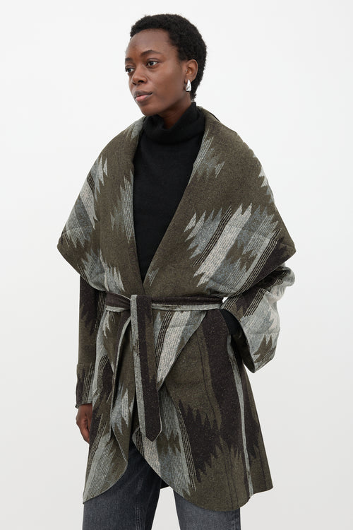 Norma Kamali Printed Blanket Coat