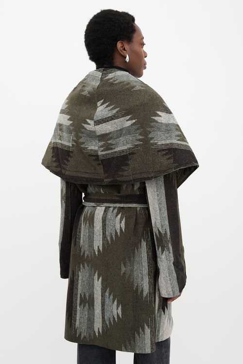 Norma Kamali Printed Blanket Coat