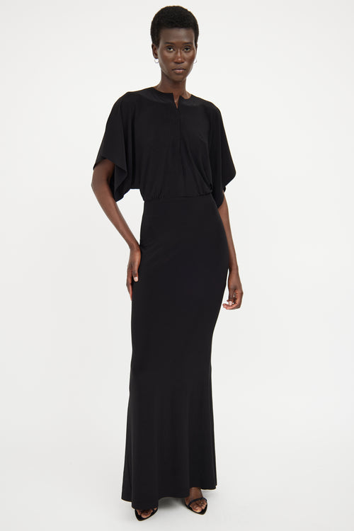 Norma Kamali Black Short Sleeve Dress