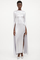 Norma Kamali Silver Cut Out Maxi Dress