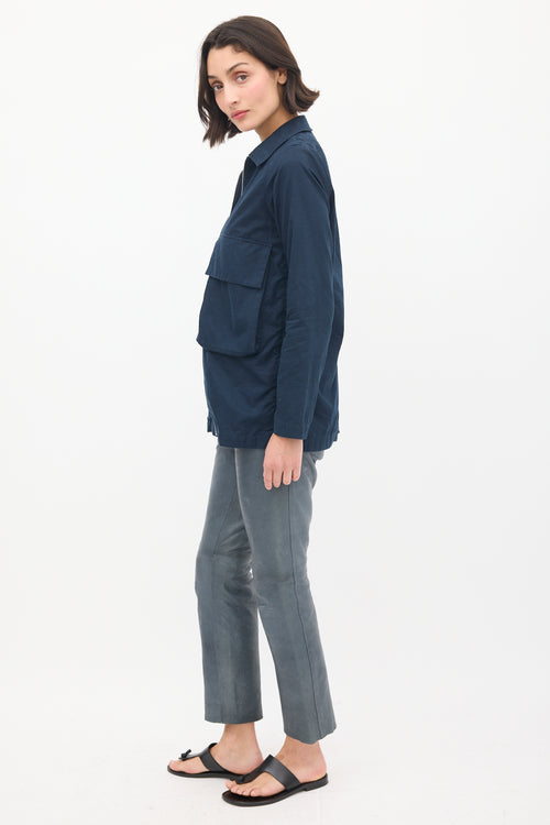 Norse Projects Navy Cotton & Hemp Two Pocket Zip Jacket