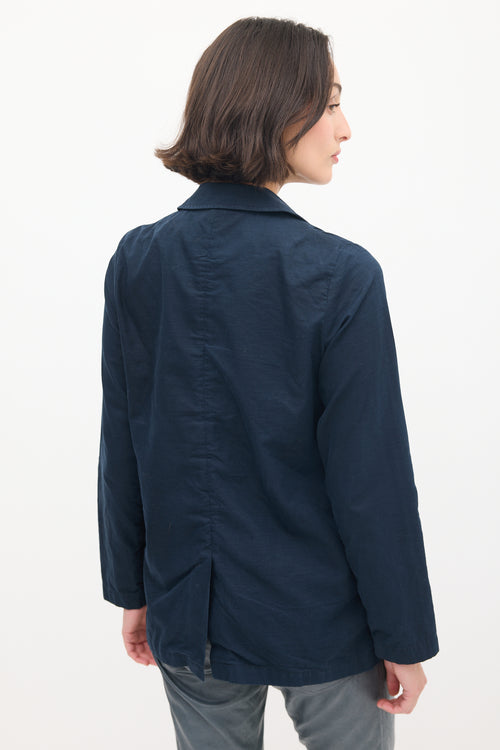 Norse Projects Navy Cotton & Hemp Two Pocket Zip Jacket