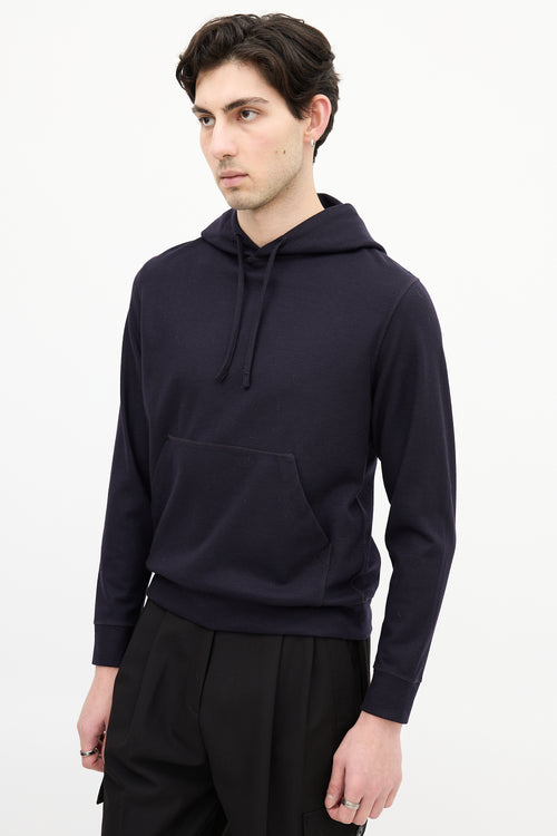 Norse Projects Navy Wool Hoodie